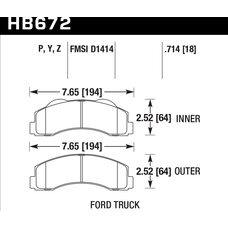 Колодки тормозные HB672Y.714 HAWK LTS, Ford F-150 2010-2013