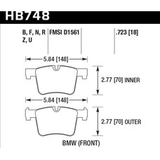 Колодки тормозные HB748B.723 HAWK Street 5.0 перед BMW F20 F30