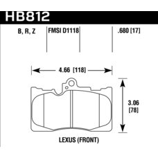 Колодки тормозные HB812Z.680 HAWK PC перед Toyota Celsior 4.3 (UCF3) Lexus GS 2005-> ; IS III 2015->