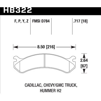 Колодки тормозные HB322P.717 HAWK SD передние Hummer H2 / CHEVROLET Suburban