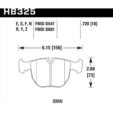 Колодки тормозные HB325F.720 HAWK HPS передние BMW X5 E53 / M5 E39 / E39