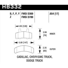 Колодки тормозные HB332P.654 HAWK SD передние CADILLAC / CHEVROLET