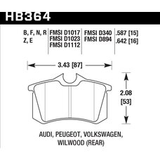 Колодки тормозные HB364N.587 HAWK HP Plus задние Renault Megane RS; VAG