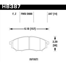 Колодки тормозные HB387Z.547 HAWK PC передние INFINITI FX / G /  M  (USA)