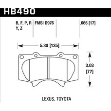 Колодки тормозные HB490Y.665 HAWK LTS передние LEXUS GX460 / GX470;  Prado 150/120; PAJERO / HILUX