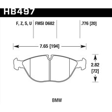 Колодки тормозные HB497F.776 HAWK HPS передние BMW X5 (E53), (E39)  (E38)