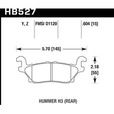 Колодки тормозные HB527Y.604 HAWK LTS задние  Hummer H3