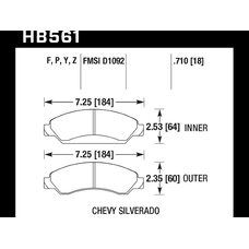 Колодки тормозные HB561Z.710 HAWK Perf. Ceramic передние CADILLAC Escalade / Chevrolet Tahoe