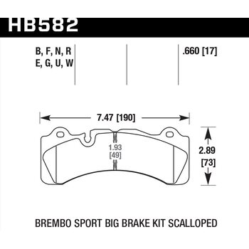 Колодки тормозные HB582N.660 HAWK HP Plus; 17mm