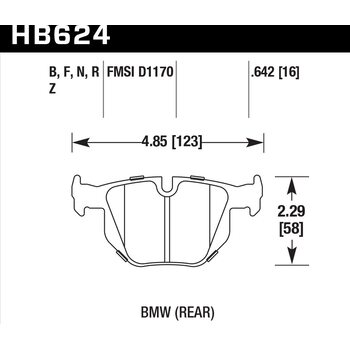 Колодки тормозные HB624F.642 HAWK HPS задние  BMW E90 / E92 335i