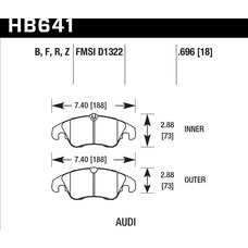 Колодки тормозные HB641F.696 HAWK HPS Audi A5, A4 (1LA), Q5