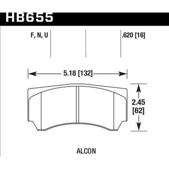 Колодки тормозные HB655N.620 HAWK HP Plus, ALCON Mono4