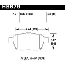 Колодки тормозные HB679Y.600 HAWK LTS задн  Honda Ridgeline ; Acura TL 2009-2013