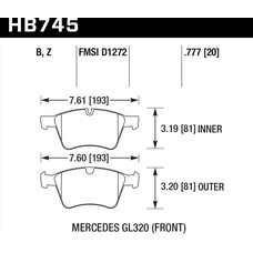 Колодки тормозные HB745B.777 HAWK Street 5.0 перед  MB M W164; R W251; GL W164