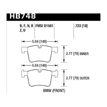 Колодки тормозные HB748F.723 HAWK HPS перед BMW F20 F30