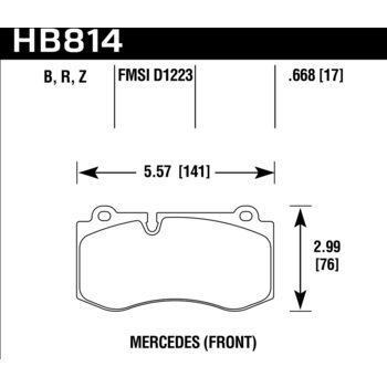 Колодки тормозные HB814Z.668 HAWK PC Mercedes-Benz CL550  передние