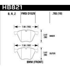 Колодки тормозные HB821Z.756 HAWK PC BMW 760Li  передние