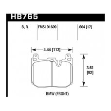 Колодки тормозные HB765N.664 HAWK HP Plus; передние BMW M4 F82; M3 F80; M-Performance