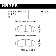 Колодки тормозные HB366N.681 HAWK HP Plus