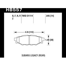 Колодки тормозные HB557N.545 HAWK HP Plus задние Subaru BR-Z, Forester SG, SH, Impreza GH, Legacy