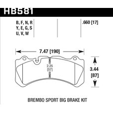 Колодки тормозные HB581B.660 HAWK Street 5.0  Brembo GT 6 поршней тип J, N