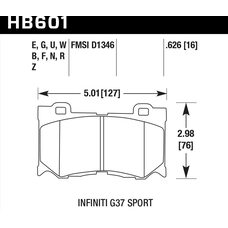 Колодки тормозные HB601B.626 HAWK Street 5.0 передние INFINITI FX50/FX37/G37/ Nissan 370Z