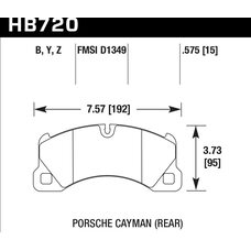 Колодки тормозные HB720Y.575 HAWK LTS; перед PORSCHE CAYENNE 955, 92A; PANAMERA; TOUAREG