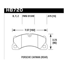 Колодки тормозные HB720Z.575 HAWK PC; перед PORSCHE CAYENNE 9PA; PANAMERA 970; TOUAREG 7LA