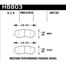 Колодки тормозные HB803B.639 HAWK HPS 5.0 ЗАДНИЕ Ford Mustang VI 2015->