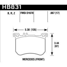 Колодки тормозные HB831B.667 HAWK HPS 5.0 Mercedes-Benz SL400  передние