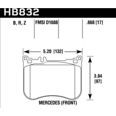 Колодки тормозные HB832B.668 HAWK HPS 5.0 Mercedes-Benz S550 4Matic передние