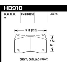 Колодки тормозные HB910B.590 Street 5.0 передние Lancer Evo V-X; SUBARU WRX STI; MEGAN RS; TESLA S