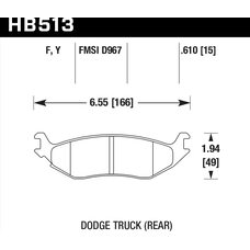 Колодки тормозные HB513Y.610 HAWK LTS задн. DODGE RAM 1500, DURANGO