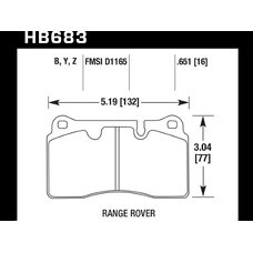 Колодки тормозные HB683Z.651 HAWK Perf. Ceramic Range Rover Sport/Supercharged Brembo 2005-2013