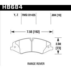 Колодки тормозные HB684Y.694 HAWK LTS Range Rover Sport V8 5.0, 3.0TD