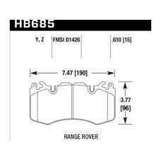 Колодки тормозные HB685Y.610 HAWK LTS, AMG 6.3 / RANGE ROVER BREMBO