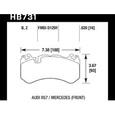 Колодки тормозные HB731Z.620 HAWK PC; MB ML 63AMG, GL 63 AMG W166; AUDI RS6 MK3 4F; RS7 4GA,