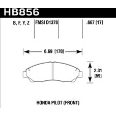 Колодки тормозные HB856Y.667 HAWK LTS передние Honda Pilot; Cadillac XT5; XT6; Chevrolet Traverse