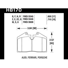 Колодки тормозные HB170Z.650 HAWK PC  AUDI, FERRARI, PORSCHE